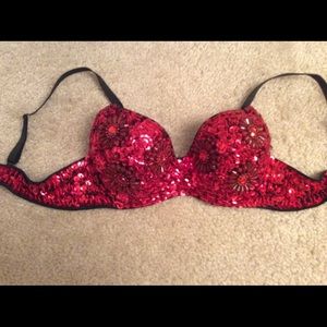 NWOT Red beaded bra